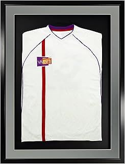 DIY Adult 3D Mounted Sports Shirt Display Frame for Football Shirt, Rugby Shirt, Band T-Shirt Shadow Box - 60 x 80cm - Black Frame, Blue Mount, Black Backing Card