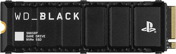 WD_BLACK SN850P 2TB PS5 SSD, Officially licensed for Playstation PS5 consoles, PS5 expansion card, Speeds up to 7300 MB/s, M.2 2280 PCIe NVMe, Exclusive Heatsink Design, Internal gaming SSD, Black