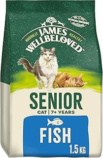 James Wellbeloved Senior Fish 1.5 kg Bag, Hypoallergenic Dry Cat Food