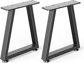 Metal Coffee Table Legs Set of 2, Heavy Duty Industrial DIY Furniture, Black Breakfast Bar Stand Bench Dining Desk Feet, Sturdy & Stable, T-Type, 30×41.5cm