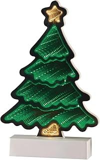 Coopers of Stortford - Infinity Lights Christmas Tree, Ideal for Christmas Mantlepiece Decorations - LED Christmas Light Up Ornaments, with 3D Effect - LED Christmas Decorations & Christmas Lamp 25cm