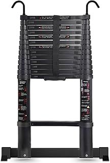 Telescopic Ladder 4.9m, Extension Ladder for Home Use, Extendable, Portable, Multi-Size Adjustment, Step Spacing 36cm, for Cleaning Windows, Repairing the Garden, etc.