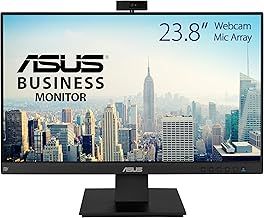 ASUS BE24EQK Business Monitor â€“ 23.8 Inch, Full HD, IPS, Frameless, Full HD Webcam, Mic Array, Flicker free, Low Blue Light, HDMI