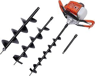 Petrol Earth Auger with 3 Drill Bits 71CC 2 Stroke Hole Digger 2300W Ground Hole Borrer Digger Engine Fence Borer 3 Bits:4/6/8"
