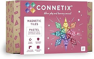 CONNETIX Magnetic Tiles Pastel Geometry Pack, 40 Pieces