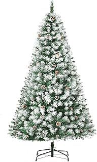 HOMCOM 6FT Artificial Christmas Tree with Pine Cones, Holiday Home Xmas Decoration Automatic Open, Green