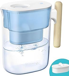 Waterdrop Chubby Water Filter Jugs and Cartridges with 3 Months Filter, 3.5L, Reduces Fluoride, Chlorine and More, NSF Certified, BPA Free, Light Blue (Replacement Filter: WD-PF-01A Plus)