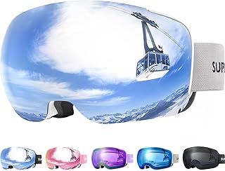 Ski Goggles for Men Womens, Interchangeable Lens skiing goggles, Anti-fog Over Glasses Snowboarding Goggles Snow Snowboard Goggles