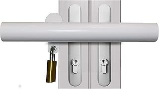 Tough Patio French Door Lock 'Box Section' High Security Deadlock Sliding Fix Bar Seen from Outside and Easy