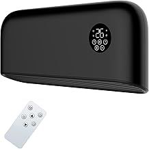 MYLEK Over Door Heater 2000W Wall Mounted Indoor Overdoor Hot Air Downflow Curtain - Fan - With Remote Control, PTC, Thermostat, Timer, Office, Bathroom, Commercial, Garage, (2KW, Black)