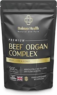 Beef Organ Complex | Liver, Kidney & Heart Organ Capsules | Advanced Formula | 100% Grassfed | 60 Capsules | Non-GMO | Made in The UK | Organic