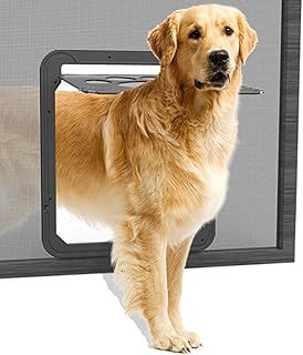 Namsan Pet Screen Door Magnetic Lockable Dog Flap, Easy Fitting Dog Door for Medium Large Dogs Cats