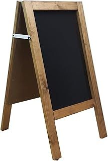 A Board - Chalkboard - Blackboard - Pavement Board -Dark Oak - for USE with Traditional Chalk and/OR Liquid Chalk PENS. Weight 5KGS Height 80cm x Width 40cm.