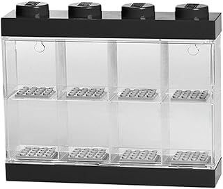 LEGO Minifigure Display Case 8 Black, Stackable Container for Wall or Desk, Space for 8 Minifigures, Home Office Display Cabinets LEGO storage