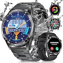 Military Smart Watch for Men (3 Straps), 1.43'' AMOLED Smartwatch Answer/Make Calls with 400mAh, 110+ Sport Modes, Heart Rate/Sleep/SpO2 Monitor, IP68 Waterproof Fitness Watch for Android iOS