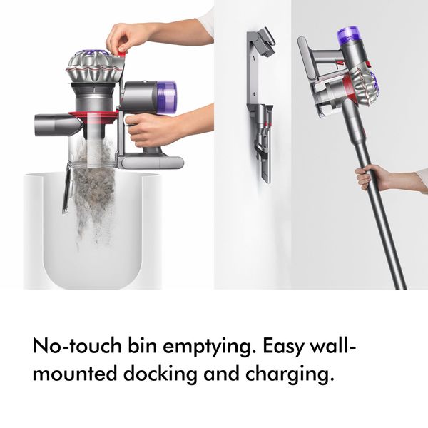 Dyson V8 Advanced Cordless Vacuum Cleaner, 130 AW, up to 40 min runtime, De-tangling Motorbar, removes Pet hair, cordless handheld