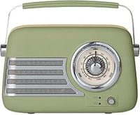 ITek I60028SAG Vintage Bluetooth FM Radio, Portable, 3" Speaker, 5 W Output, Vintage Sage