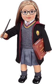 ebuddy Hermione Granger- Inspired Doll Clothes Shoes for American Girl Dolls: 10pc Hogwarts-Uniform Set with Imitate Magic Book