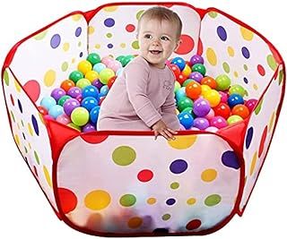Kids Ball Pit, Large Pop Up Toddler Ball Pits Tent for Toddlers Girls Boys for Indoor Outdoor Baby Playpen w/Zipper Storage Bag Maded by EocuSun, Balls Not Included (Red)