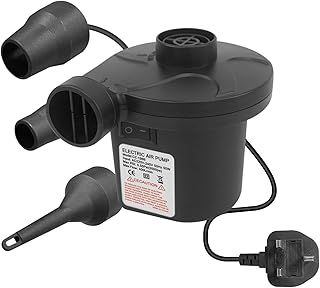 Jsdoin Electric Air Pump, 220V AC/50W 50/60Hz Portable Quick Fill AC Inflator Deflator with 3 Nozzles Pump for Bed Mattress Inflatables Paddling Pool Beach Toys