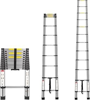 Multibao 11.5FT 3.5M Telescopic Ladder Aluminium Loft Telescoping Ladders 3.2M Collapsible Extendable Multi Pursose DIY Tools Portable Max Load 150kg(330lb) 12 Rungs