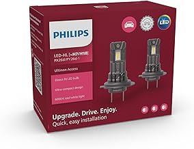 Philips Ultinon Access LED car headlight bulb (H1), ultra-compact direct-fit, 80%, 6.000K, set of 2