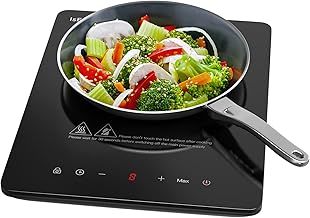 IsEasy Portable Induction Hob 2100W Single Cooking Zone Induction Cooker with 9 Power Levels Setting, 8-hours Timer, Sensor Touch Control, Safety Lock