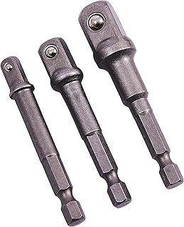 Amtech I5700 Socket Driver Set, Hex Extension Adapter, 3 Piece 1/4", 3/8" and 1/2", for Impact Driver