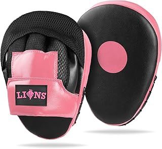 Lions Curved Focus Pads Hook & Jabs Gloves Punch Bag Mitts Boxing MMA Kick Training