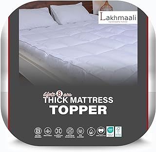Hotel Quality, 8 cm Super Soft Mattress Topper Double Bed – Hypoallergenic Virgin Hollow Fiber Filling Double Mattress Topper 4 Elasticized Straps, Use at Home, Hotels and Luxury Trips