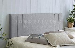 RIO Padded Lined Divan Bed Headboard | Chenille Fabric Headboards for 4ft Small Double Bed Frame | Elegant design wooden material headboards for beds (light Gray, 4ft Small Double Height-20inch)