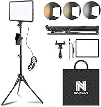 LED Video Light Kit, 2800-6500K Dimmable Photography Lighting with 160cm Tripod Stand & Phone Holder, Studio Stream Lighting for Video Recording/Game Streaming/YouTube/Camera Portrait/Selfie