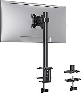 ErGear Single Monitor Stand for 13”-32” Screens, Portable Arm Desk Mount, Monitor Mount Vesa with Height Adjustable Swivel, Tilt, Rotation, 2 Mounting Options, Vesa 75x75/100x100mm