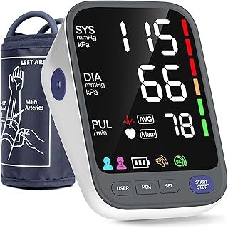 Medical Blood Pressure Monitors, Upper Arm Large Cuff Blood Pressure Machine for Home Use, Super Large 6.4” LED Display | CE Certified | MHRA Registered | 2 * 120 Sets Memory | Heart Rate Monitor