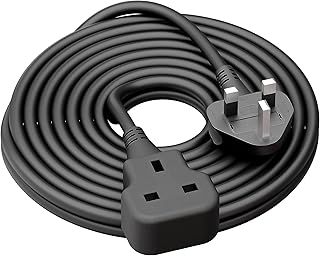 Heavy Duty Extension Lead Outdoor Extension Cord 5m Long Power Strip Black Cable Single Plug Socket 13 Amp For Garden