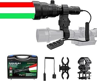 KL62 Plus Colour Changing Hunting Torch Zoomable Lamp Kit IP68 Waterproof Stepless Dimming Red White Green Torch