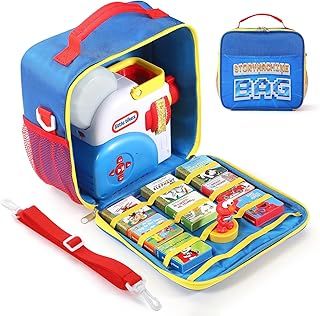 Storage Case for Little Tikes Story Dream Machine Books Starter Set, Toys Storage Holder Travel Case for Many Story Collection, Storytime/Little Golden Book Accessories (Blue)