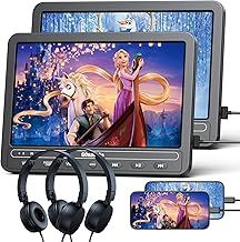 GOnavidio 10.1" Dual Portable DVD Players for Car with HDMI Input, 5 Hours Battery, Car DVD Player Support USB/TF Card, Play Same/Different Movies (2 x Player)