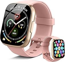 Smart Watch for Men Women Answer/Make Calls, 1.95" HD Touch Screen Fitness Watch with Heart Rate/Sleep Monitor/Pedometer/Alarm, 110+ Sports, IP68 Waterproof Step Counter Watch for Android/iOS, Pink