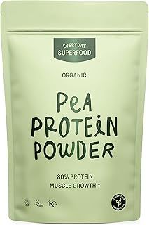 Everyday Superfood Organic Pea Protein Powder 900g, 84% Pea Protein, Unflavoured, Pre-Workout & Post-Workout, Vegan & Kosher