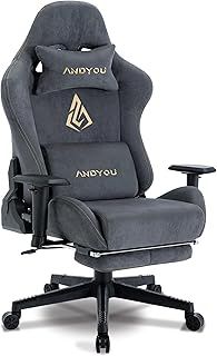 Andyou Gaming Chair for Adults, Ergonomic Gaming Chair with Footrest, Racing Style Computer Chair, Height Adjustable PC Chair with Headrest Lumbar Support