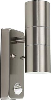 MiniSun | Modern Stainless Steel Up/Down Security Wall Light with PIR Motion Sensor | Outdoor Wall Lights, Home Décor & Improvement Essential
