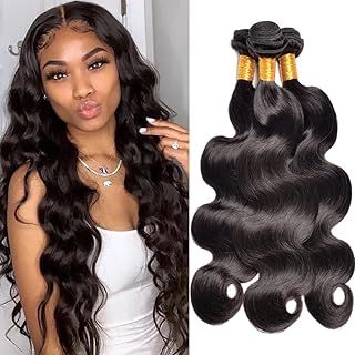Bele Brazilian Body Wave Human Hair 3 Bundles 22 24 26 Inch 12A Grade 100% Unprocessed Body Wave Virgin Human Hair Weave Extensions for Women Natural Color Can be Dyed or Bleached