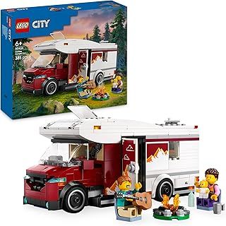 LEGO City Holiday Adventure Camper Van Toy - Creative Building Toys for 6+ Year Old Boys & Girls - Includes 3 Minifigures & Accessories - Gift Ideas for Birthdays & Holidays - 60454