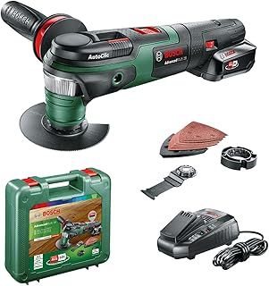 Bosch 603104071 AdvancedMulti 18 Cordless Multifunction Tool with 18 V Lithium-Ion Battery, Green