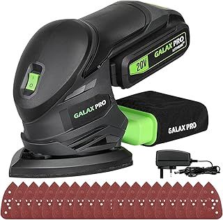 Cordless Sander 20V, Detail Sanders, 20Pcs Sandpapers,12000 RPM Sanders with Dust Collection System for Tight Spaces Sanding in Home Decoration, Battery and Charger Included