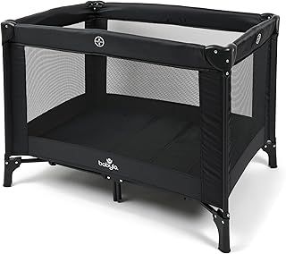 Babylo Alpha Travel Cot, Lightweight, Easy to set up, Black