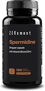 Spermidine – 6 mg per Capsule with Vitamin B1 and Zinc – High Dosage – 120 Vegan Capsules – 100% Natural Wheat Germ Extract – Additive-Free, Non-GMO - Zenement