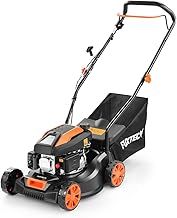 FUXTEC FX-RM4180 Petrol Lawnmower – Hand Push Lawn Mower -16" Cutting Width, Lightweight & Compact, 45L Grass Collector, Easy to Maneuver, Great for Small to Medium Lawns