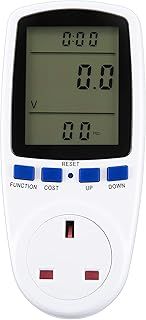 Albert Austin Power Meter Energy Monitor Electric Meter with 7 Monitoring Modes Large LCD Display Blue Backlight Electricity Usage Monitor Consumption Monitor Voltage Amp Watt KWH for Appliances